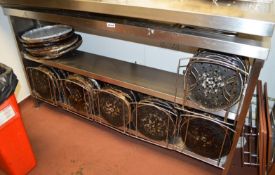 1 x Stainless Steel Two-Tier Shelf Unit - H93 x W170 x D40 cms - Ref FB164 - CL357 - Location: