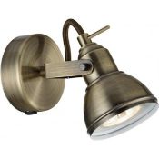 1 x Ex Display Focus 1 Light Wall Spotlight Antique Brass - CL364 - Ref: PAL Edin/2 12556 - Location