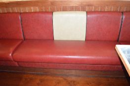 1 x Banquetting Seating Bench in a 1950's Retro American Diner Design - Upholstered With Red and Cre