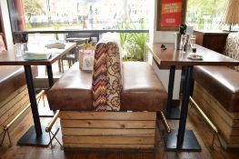 1 x 5-Piece Restaurant Booth Seating Area - Includes Upholstered Benches And Raised Tables - CL367 -