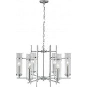1 x New Milo 6 Light Ceiling Light Polished Chrome(RRP: £288.00) - Ref CQ339