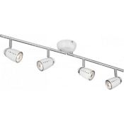 1 x Ex Display Pluto 4 Light Ceiling Spotlight Polished Chrome White - CL364 - Ref: ERP2- 12689 - L