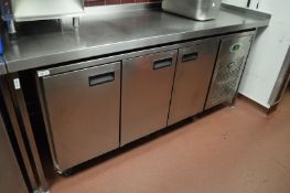1 x Foster Stainless Steel EPRO1/3H Three Door Counter Top Refrigerator - Ref FB177 - H85 x W190 x