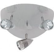 1 x Ex Display Falcon 3 Light Ceiling Spotlight Satin Silver - CL364 - Ref: PAL Edin/3 12683 - Locat