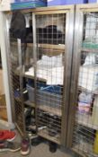 A Pair Of Lockable Security Cages - Ideal For Storing Wines / Spirits - H160 x W80 x D40 cms - CL367