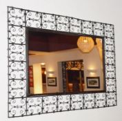 1 x Decorative Mirror With A Rustic Handcrafted Metal Frame - Dimensions: 70 cm Height X 100cm Lengt