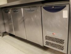 1 x Williams Commercial 3-Door Stainless Steel Under-Counter Fridge - Supplied Unlocked Without Keys