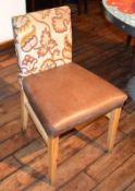 7 x Small Restaurant Dining Chairs Upholstered In Faux Leather And Mexican-style Fabric - Dimensions