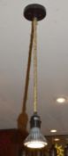 5 x Pendant Ceiling Light Fitting With Rustic Rope Covered Flex - Approx Drop: 65cm - CL367 - Ref C