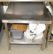 1 x Stainless Steel Prep Table - Dimensions: W60 x D65x H63cm - CL367 - Ref CQ-FB230 - Location: Man