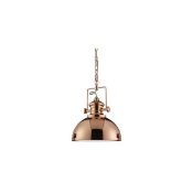 1 x 1 Light Metal Pendant Copper - New Boxed Stock - CL364 - Ref: ERP1- 2297CU - Location: Altrincha