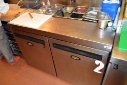 1 x Foster Double Door Stainless Steel Refrigerated Prep Counter With Topper - H85 x W120 x D86