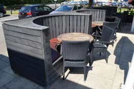 2 x Wooden Outdoor Seating Booths - Each Measure H111 x W203 x D106 cms - CL390 - Location: