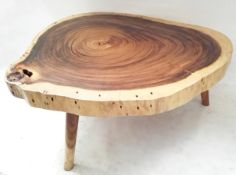 1 x Unique Reclaimed Solid Tree Trunk Coffee Table - Diameter 113 Height: 45cm - Ref: HK345
