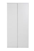 1 x BLIZZ Pack of 2 Sliding Wardrobe Doors In White Decorative Panel With White Lacquered Steel Trac