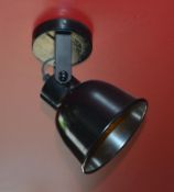 10 x Small Wall/Ceiling Mounted Adjustable Lights - Black Metal Finish - Length 23cms x Diameter