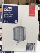 2 x TORK Single Sheet Centre Dispenser - Ref: 47 31 80 - CL329 - Total RRP £72.00