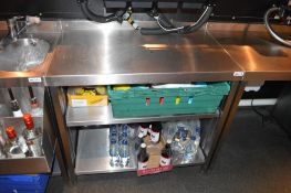 1 x Stainless Steel Back Bar Prep Table With Adjustable Shelves - H81 x W90 x D58 cms - Ref