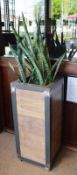 2 x Indoor Artificial Plants in Industrial Style Planters H93/155 x W40 x D40 cms - CL390 -