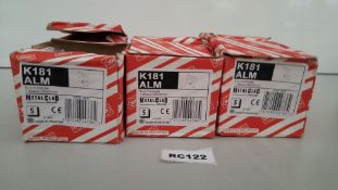 30 x MK K181 Alm Euro Front Plate 1 Module 25x50mm Aluminium - Ref RC122 - CL011 - Location: Altrin