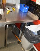 1 x Stainless Steel Right Hand Corner Preparation Bench - H85 x W65 x D70 cms - Ref NC379 -