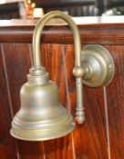 5 x Fisherman Style Wall Mounted Restaurant Table Lights With Brass Finish - H20 x W12 x D23 cms -