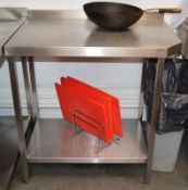 1 x Stainless Steel Preparation Bench With Undershelf - H92 x W89 x D76 cms - Ref NC346 - CL390 -