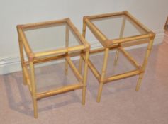 2 x Bamboo Glass Side Table - CL368 - Bowdon WA14 - NO VAT