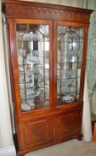 Tall Mahogany Glass Display Cabinet - CL368 - Bowdon WA14 - NO VAT