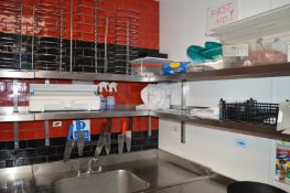 10 x Wall Mounted Stainless Steel Shelves - Various Sizes Included Ranging From 54cm and 160cm Width
