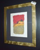 2 x Framed Wall Pictures Mounted In Gold Coloured Frames - 38 x 44 cms - CL392 - Ref LD193 3F -
