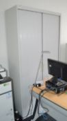 A Pair Of Tall Office Tambour Cupboards (File Storage) With Roller Doors