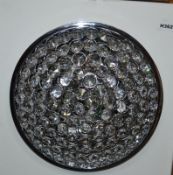 1 x ORION CHROME 3 LIGHT SEMI FLUSH FITTING WITH CLEAR CRYSTAL BUTTONS -CL364 - Ref: ERP2