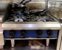 1 x 4 Ring Counter Top Gas Hob - Dimensions: W60 D80 H60 unbranded Ref: CQ181 - CL395 - From a