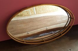 2 x Oval Shaped Mirrors With A Gold Metal Edge - Ref BY249 - H45/L80 - CL391 - Location: Bury BL8</p