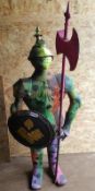 1 x Bespoke Multi Coloured Armored Knight Statue Make Out Of Metal- Ref BY290 - H135/L50/W40cm - CL3