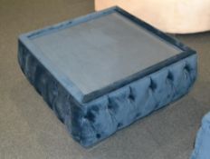 1 x Buttoned Sapphire Blue Velvet Coffee Table A sleek and stylish velour upholstered coffee table w