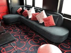 1 x Left-hand Curved Corner Sofa In Charcoal Grey With Scatter Cushions - 3.2 Metre Wide