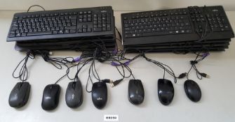 1 x Joblot Of Various 10 Computer Keyboards & 7 Mouses - Ref RB259 G3 - CL394 - Location: Altri