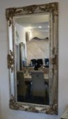 1 x Ornate Detailed Mirror In Anitque Sliver Finish. A magnificent vintage style design mirror with
