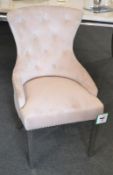 Set of 4 Lavish Cream Velour Cambridge Chairs. A beautiful set of 4 dining chairs upholstered in a s