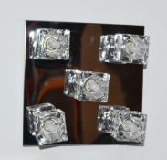 1 x Ice Cube 5 Light Flush Ceiling Light Polished Chrome - CL364 - Ref: PAL Edin/2 12603