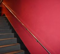 1 x Brushed Steel Continuous Stair Hand Rail - Length 482 cms - CL392 - Ref LD136 BM - Location: