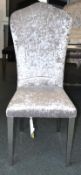 Set Of 4 Grey Crushed Velvet Alice Dining Chairs. The sleek and stylish velvet dining chairs bring l