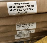 6 x TORK 10 lots of Hand Towel Roll H2 White Wall Plate - Ref: 77074WH