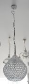 1 x 1-Light Pedant Finished In Chrome With Clear Crystal Buttons - Ex Display Stock - Ref - J349 - C