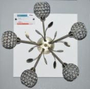 1 x Bellis II 5-Light Antique Brass Ceiling Light - Ex Display Stock - CL298 - Ref: J327 - Location: