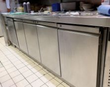 1 x Foster Eco Pro G2 4-Door Undercounter Fridge - Dimensions: L230cm H90cm - Ref: CQ176 - CL395 -