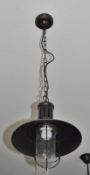 1 x 'Fisherman' Caged Pendant With Seeded Glass Finished In Black Gold - Ex Display Stock - CL298 -