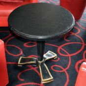 3 x Round Stone Topped Bar Tables In Black And Gold - Dimensions: Diameter 60cm x H64cm - CL392